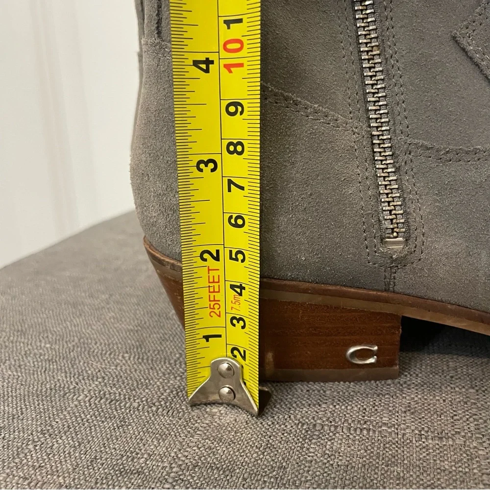 COACH Dani Suede Ankle Boot Western Style - Gray Size 8.5 - Picture 13 of 13